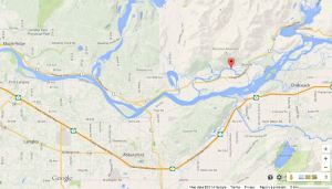 The red marker indicates Nicomen Slough.